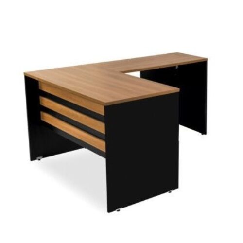ESCRITORIO ANGULAR 137X161 START PERFECT/LADO DERECHO NOGAL | NEGRO (3280NG)