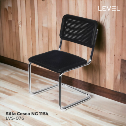 SILLA FIJA CESCA LEVEL NEGRO 120Kg
