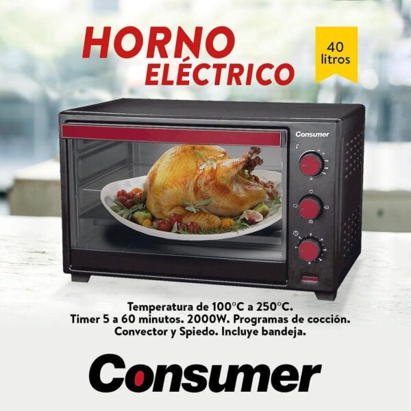HORNO ELECTRICO 40 LITROS CONSUMER (3741) - Imagen 2
