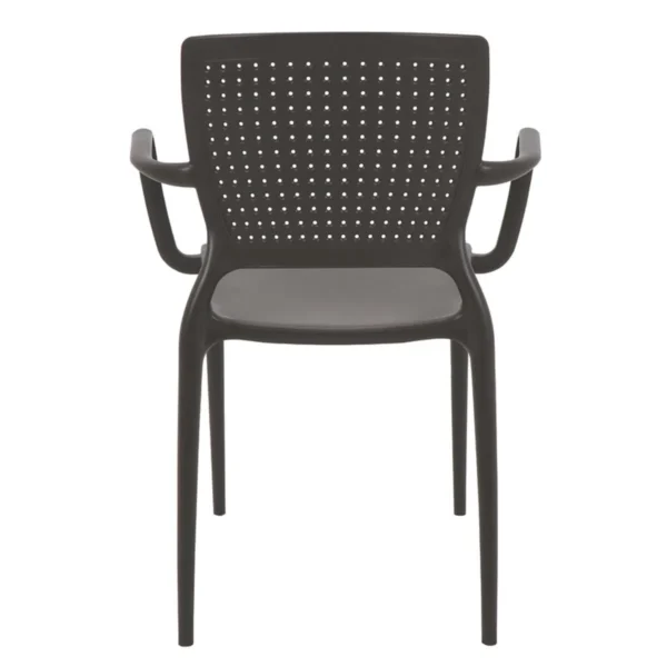 SILLA FIJA TRAMONTINA SAFIRA C/POZA BRAZO MARRON (7589) - Imagen 2