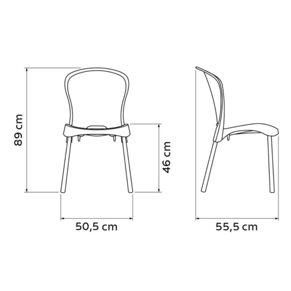 SILLA FIJA JOLIE BLANCO TRAMONTINA (TA2060) - Imagen 3