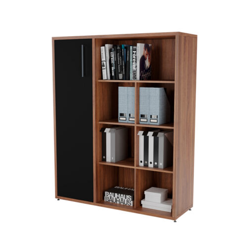 ARMARIO ALTO 120 PREMIUM K  PUERTA CON NICHO IZQUIERDO GIOBEL NOCE | NEGRO