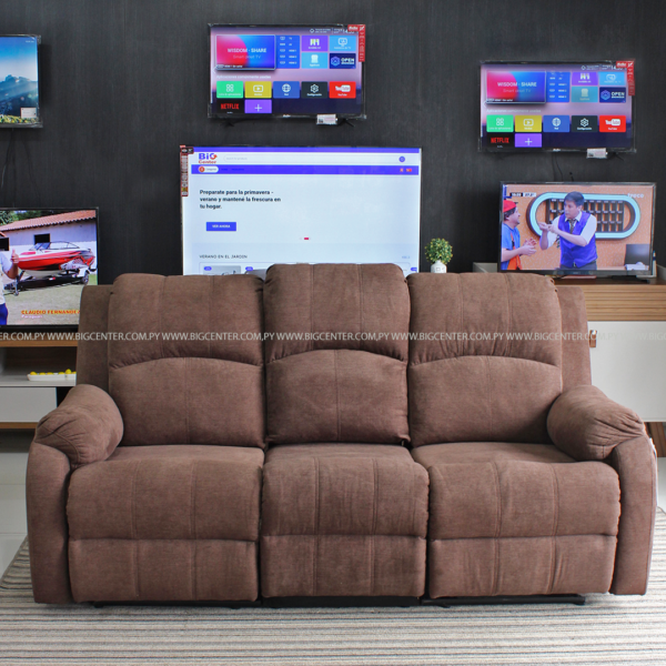 SOFA POLTRONA COUFA 3 LUGARES RECLINABLE CON PORTA VASOS (932)