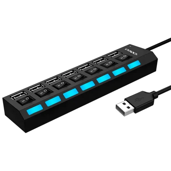 HUB USB 2.0 SATELLITE 7 PUERTOS NEGRO (AHUB16)