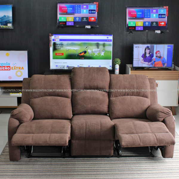 SOFA POLTRONA COUFA 3 LUGARES RECLINABLE CON PORTA VASOS (932) - Imagen 2