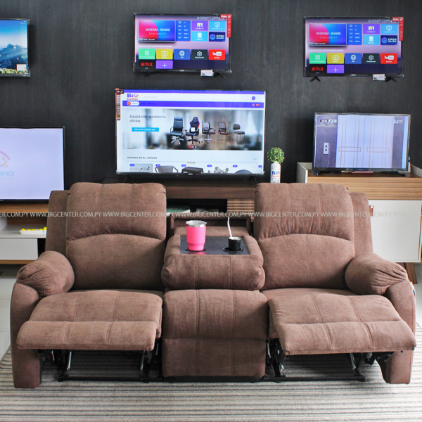 SOFA POLTRONA COUFA 3 LUGARES RECLINABLE CON PORTA VASOS (932) - Imagen 3
