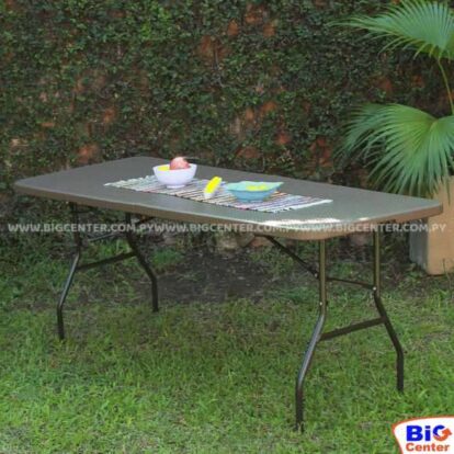 MESA PLEGABLE MALETIN RECTANGULAR 180 CM TIPO MARRON