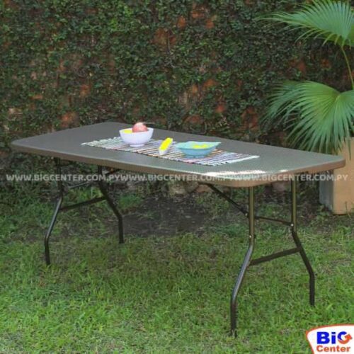 MESA PLEGABLE MALETIN RECTANGULAR 180 CM TIPO MARRON
