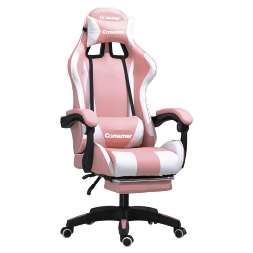 SILLA GAMER PRO ROSA Y BLANCO
