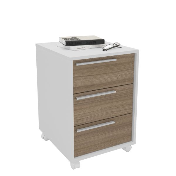 CAJONERA POLITORNO MIA 3 CAJONES BLANCO / CASTAÑO (7539)