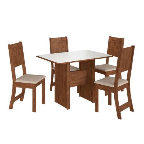 JUEGO DE COMEDOR ABBA EVORA 4 SILLAS 10060