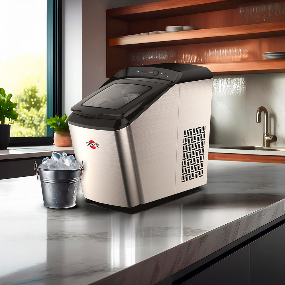FABRICADORA DE HIELO TOKYO TOK-IM 15KGS CARGA MANUAL INOX - Imagen 2