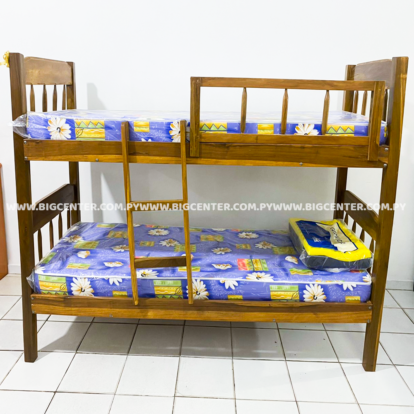 CAMA 2 PISOS DE MADERA 100 X 190 LAPACHO (2459) (NAR) SIN COLCHON