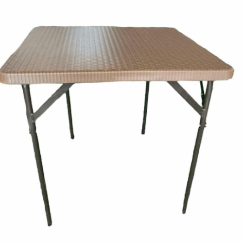 MESA MALETIN PATAS PLEGABLE 80CM TIPO RATAN (MARRON)