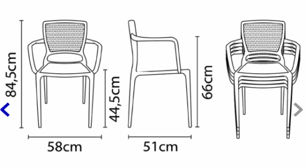 SILLA FIJA SAFIRA TRAMONTINA MARRON (8508) - Imagen 3