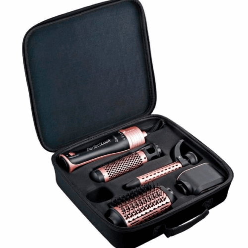 KIT CEPILLO SECADOR 4 EN 1 QUANTA NEGRO/ROSA (8775)