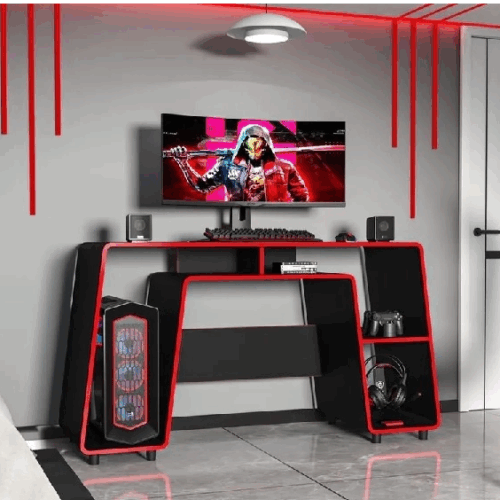 MESA/ESCRITORIO GAMER POLITORNO LONDON NEGRO/ROJO (GLOBO) 200512