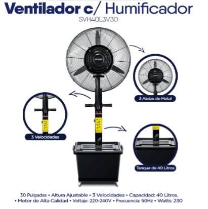 VENTILADOR C/ HUMIFICADOR SVH40L3V30