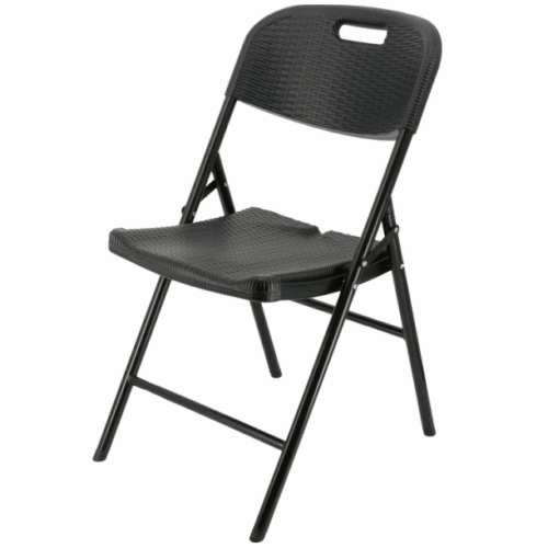 SILLA PLEGABLE TIPO RATAN NEGRO