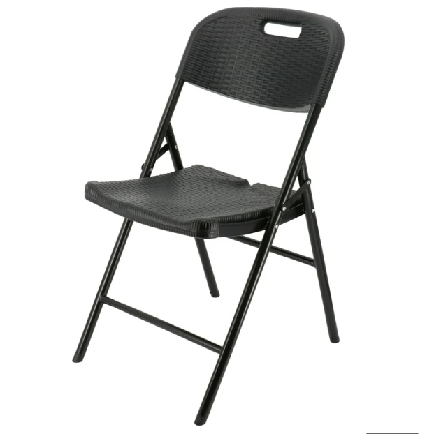 SILLA PLEGABLE TIPO RATAN NEGRO