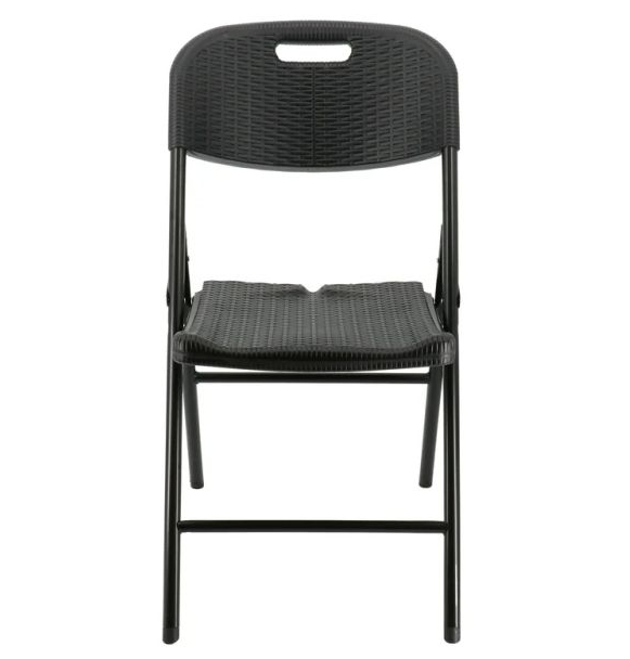 SILLA PLEGABLE TIPO RATAN NEGRO - Imagen 3