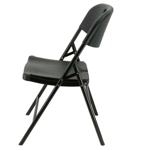 SILLA PLEGABLE TIPO RATAN NEGRO - Imagen 2