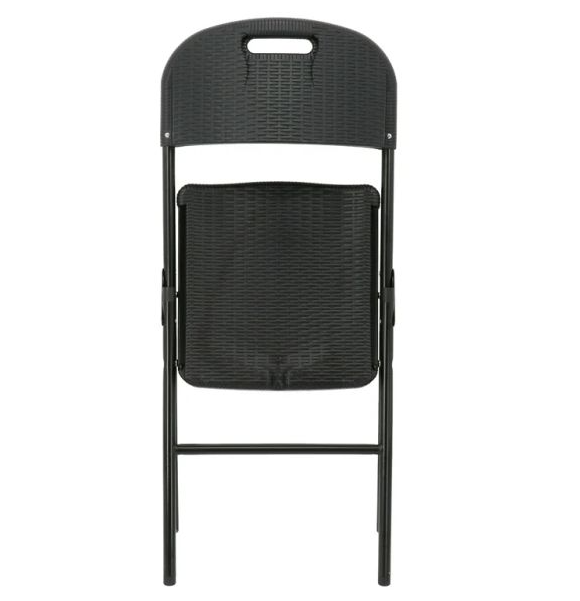 SILLA PLEGABLE TIPO RATAN NEGRO - Imagen 4