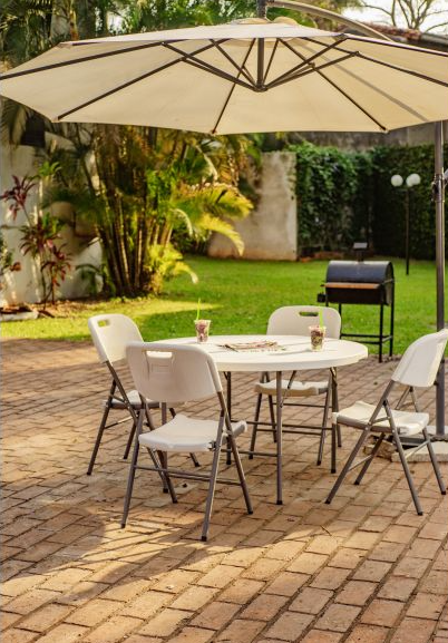 MESA PLEGABLE MALETIN REDONDA 1.22CM - Imagen 2