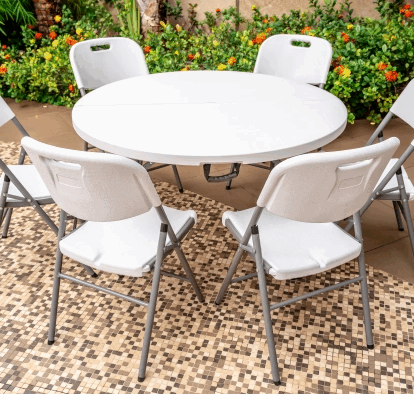 MESA PLEGABLE MALETIN REDONDA 1.22CM