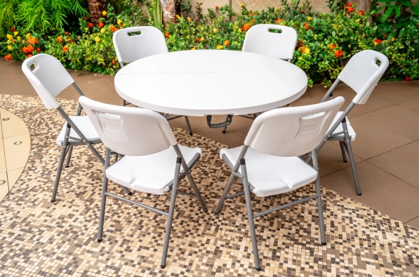 MESA PLEGABLE MALETIN REDONDA 1.22CM