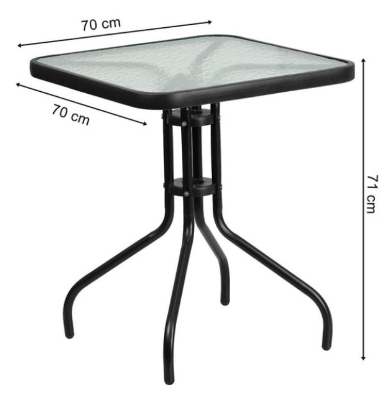 MESA CUADRADA DSF 70X70 CM GRIS (31021) - Imagen 2