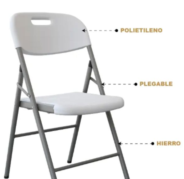 SILLA PLEGABLE ANNECY BLANCO RESISTENTE PM-004 - Imagen 2