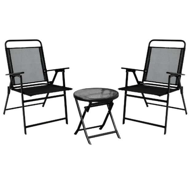 JUEGO DE JARDIN NEGRO GOLEADER 3 PIEZAS GL-72863