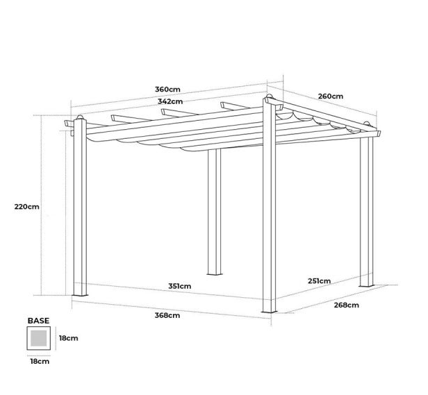 TOLDO TIPO PERGOLA ORIENT SYROCCO 3X4 C/ INSTALACION YF-3809B/G - Imagen 4