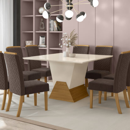 JUEGO COMEDOR ALICIA 8 SILLAS (SE436)