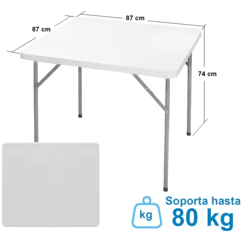 MESA PLEGABLE CUADRADA 0,87CM