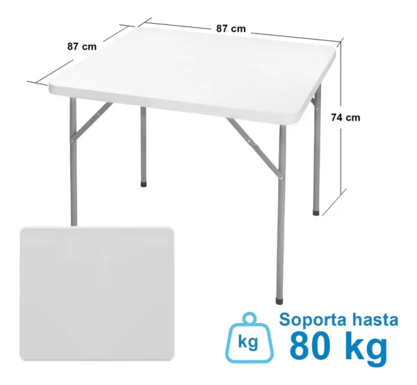 MESA PLEGABLE CUADRADA 0,87CM