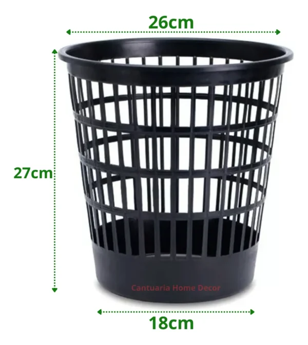 BASURERO DE 10 LITROS - PVC NEGRO - Imagen 2