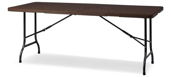 MESA PLEGABLE MALETIN RECTANGULAR 180 CM TIPO MARRON - Imagen 3
