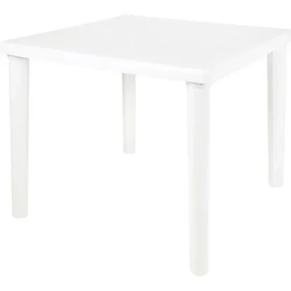 MESA JARDIN CUADRADO/DESMONTABLE BLANCO PLASTICO