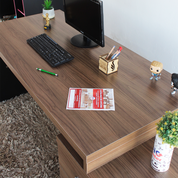 ESCRITORIO PEDESTAL 170X 70 CM (607)  NOGAL OVR - Imagen 3