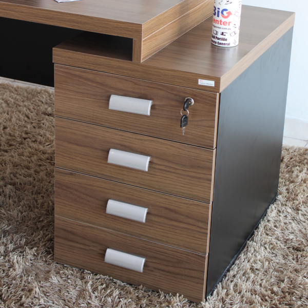 ESCRITORIO PEDESTAL 170X 70 CM (607)  NOGAL OVR - Imagen 2