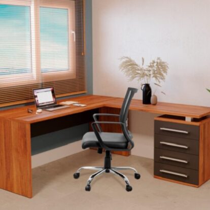 ESCRITORIO ANGULAR 137X171 START LADO DERECHO 4CAJ  NEGRO (254000)