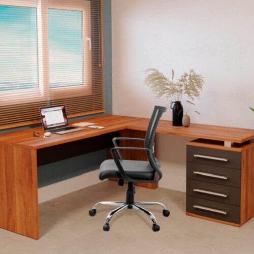 ESCRITORIO ANGULAR 137X171 START LADO DERECHO 4CAJ  NEGRO (254000)