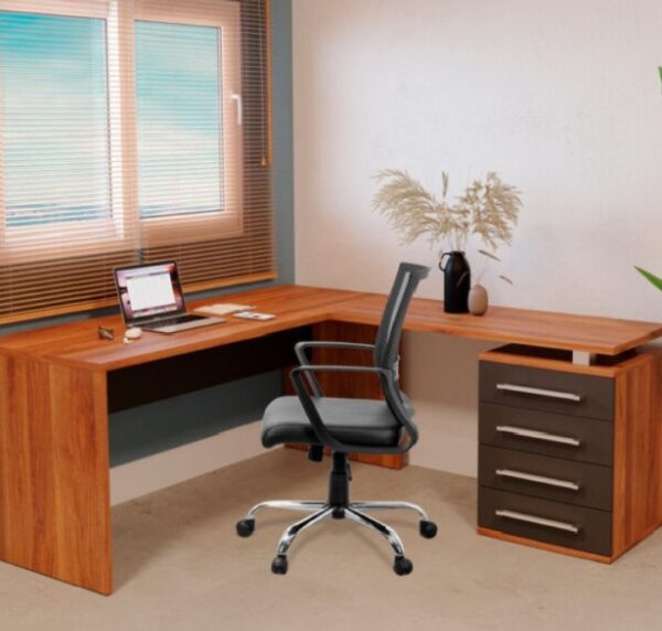 ESCRITORIO ANGULAR 137X171 START LADO DERECHO 4CAJ  NEGRO (254000)