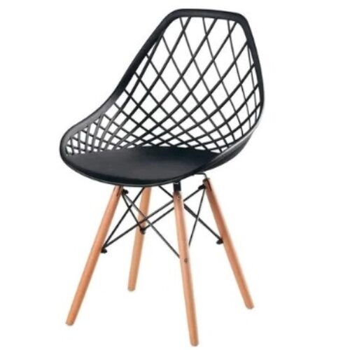 SILLA FIJA EAMES 80 K NEGRO TIPO RED (PATAS FINAS)