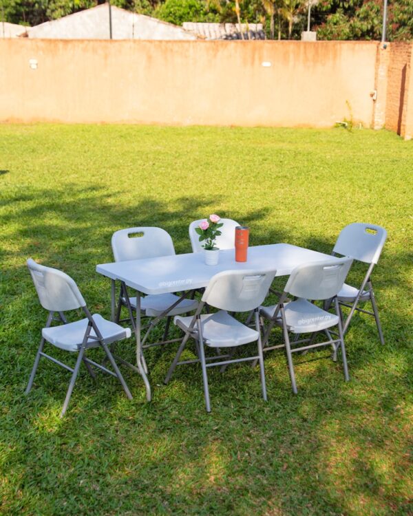 MESA PLEGABLE 1.50 (OP2967) + 6 SILLAS (2656)