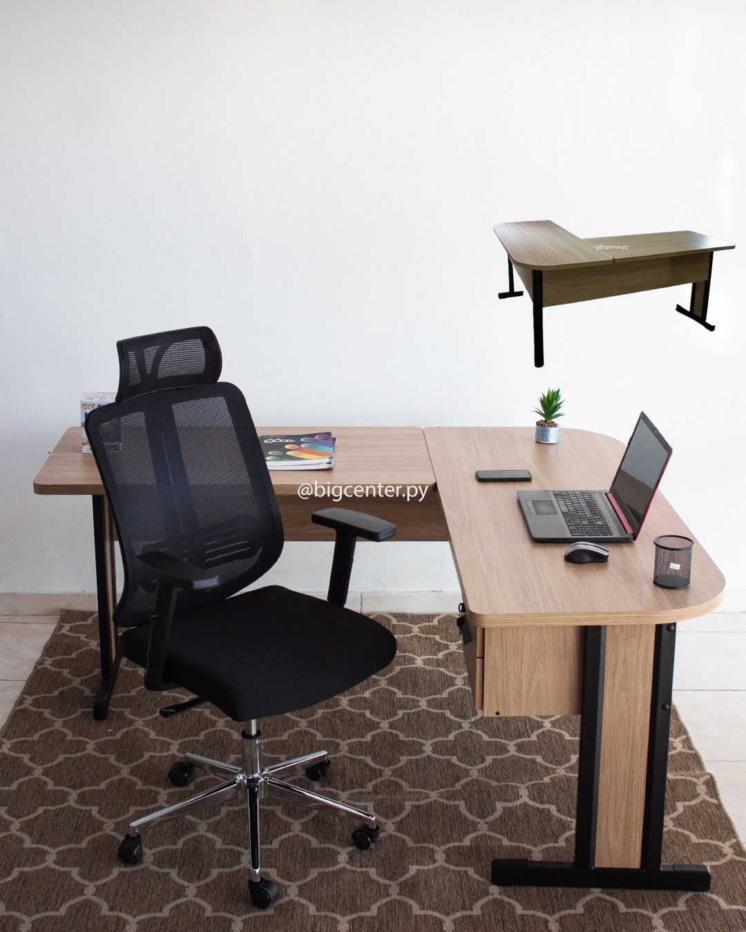 COMBO ESCRITORIO ANGULAR KASPE+SILLA GIR (MO2014)