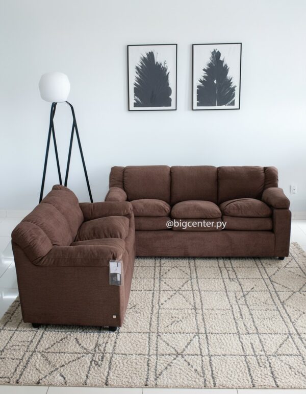 JUEGO SOFA 3-2 LUGARES MARRON (850C) - Imagen 2