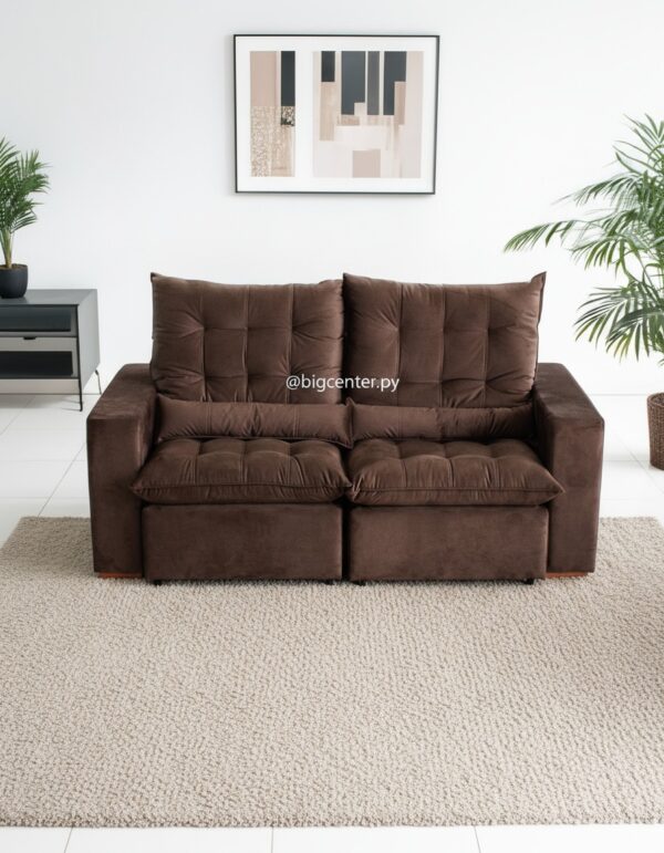 SOFA VAL 2 LUGARES MARRON - Imagen 2